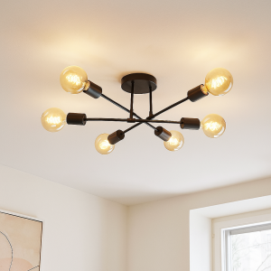 Moderne plafondlamp zwart, Amos