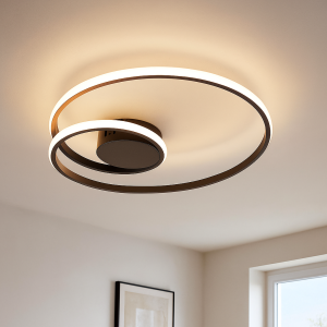 Moderne plafondlamp zwart, Levy, 20W, 2700K LED, 3-staps dimbaar