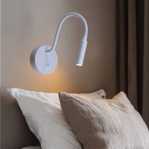 Moderne bedlamp wit, Fiona, met schakelaar