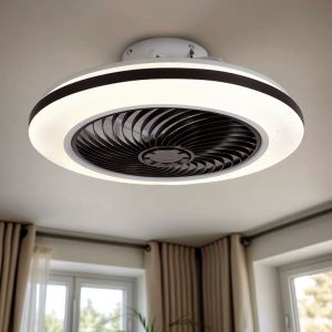 Moderne plafondventilator zwart, Gonda, 40W, 3000K LED, met afstandsbediening