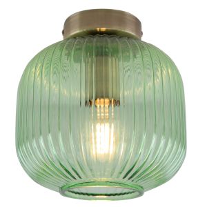 Glazen plafondlamp goud, Charlois