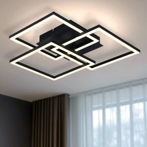 Moderne plafonnière zwart, Giorgio, 35W, dim to warm LED, met afstandsbediening