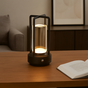 Moderne oplaadbare tafellamp zwart, Elian, 3W, warm tot koud wit verstelbare LED, met schakelaar