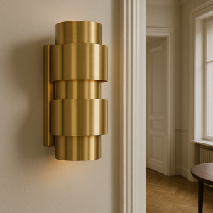 Moderne wandlamp messing, Ludo