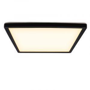 Zwarte plafonnière Shona, vierkant, 3-staps dimbaar, 22w, 3000K LED