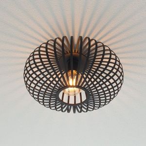 Zwarte plafonniere Lieve, Rond