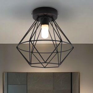 Industriële badkamer plafondlamp zwart, Jochem, IP44