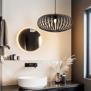 Industriële badkamer hanglamp zwart, Lieve, IP44