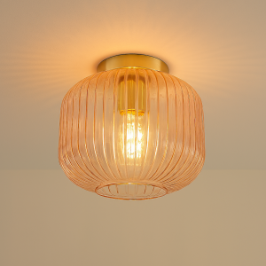 Roze plafondlamp Charlois, glas, retro