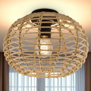 Rotan plafondlamp bruin, Roza