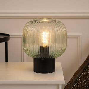 Design tafellamp groen, Charlois, met schakelaar