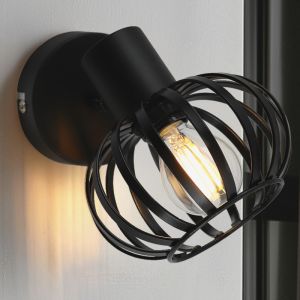 Industriële wandspot zwart, Lieve