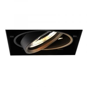 Zwarte trimless inbouwspot Joost, metaal, GU10 AR70