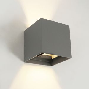 Moderne up down wandlamp grijs, Dion, IP65