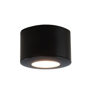 Ronde zwarte Veranda opbouwspot Vasso, IP44, dimbaar