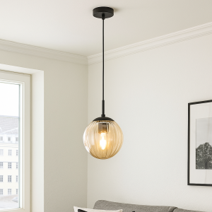 Retro hanglamp amber, Rifka