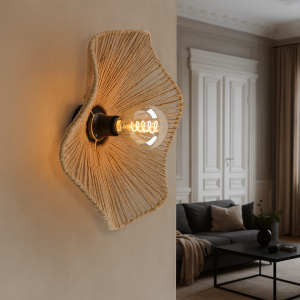 Landelijke wandlamp bruin, Annelot, met schakelaar