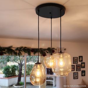 Moderne hanglamp amber, Caia