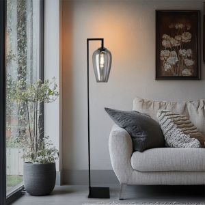 Design vloerlamp grijs, Andy, met schakelaar