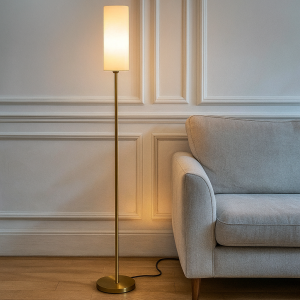 Moderne vloerlamp wit, Gaya, met schakelaar