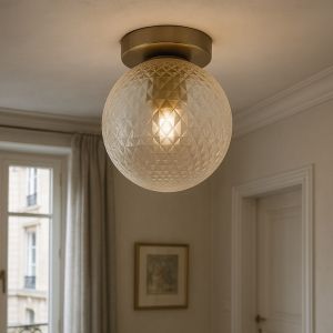 Retro plafondlamp transparant, Johnson
