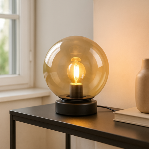 Moderne tafellamp amber, Jelly, met schakelaar