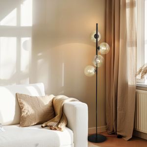 Design vloerlamp amber, Remo, met schakelaar