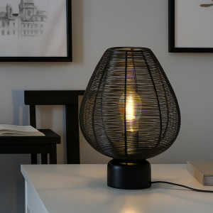 Moderne tafellamp zwart, Lesly, met schakelaar