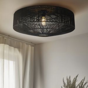 Landelijke plafondlamp zwart, Pippa
