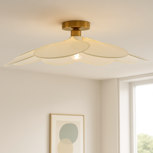 Landelijke plafondlamp crème, Nena