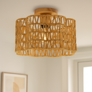 Papieren plafondlamp bruin, Mickey