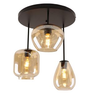 Moderne plafondlamp amber, Caia