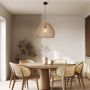 Rotan hanglamp bruin, Rosa
