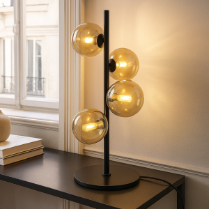 Design tafellamp amber, Remo, met schakelaar