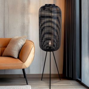 Industriële vloerlamp zwart, Pinar, met schakelaar