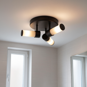 Moderne badkamer plafondlamp zwart, Callum, IP44