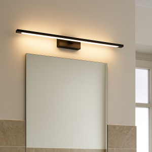 Moderne spiegelverlichting zwart, Steffy, 8W, 3000K LED, IP44