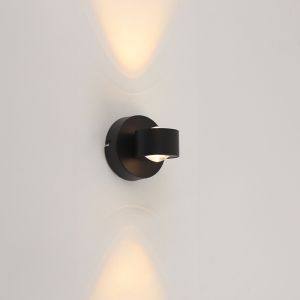 Moderne up down wandlamp zwart, Izzet, 6W, 3000K LED