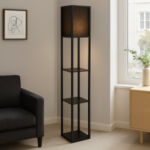 Moderne vloerlamp zwart, Izabel, met schakelaar