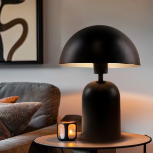 Moderne tafellamp zwart, Isha, met schakelaar