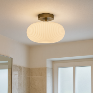 Design badkamer plafondlamp wit, Elliot, IP44