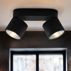 Moderne plafondspot zwart, Thomas