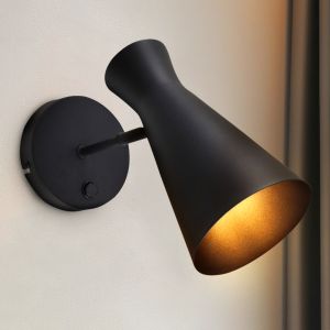 Moderne wandlamp zwart, Steve, met schakelaar