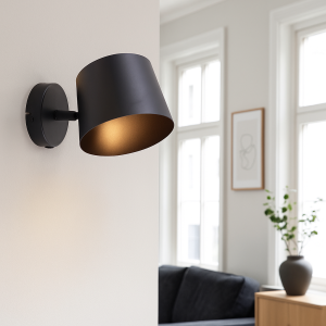 Moderne wandspot zwart, Rinke, met schakelaar