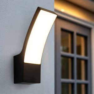 Moderne buitenlamp zwart, Manel, 12W, 3000K LED, IP44