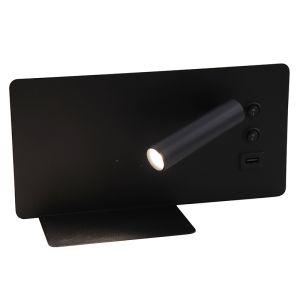Moderne wandlamp zwart, Stanley, 10W, 4000K LED, met schakelaar