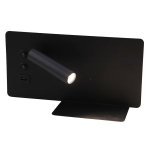 Moderne wandlamp zwart, Stanley, 10W, 4000K LED, met schakelaar