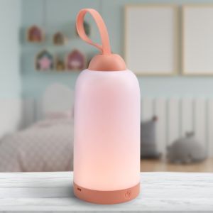 Roze nachtlampje Esper, warm wit, 3-staps dimbaar