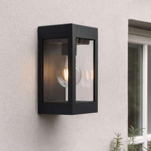 Zwarte solar wandlamp, Henk, IP65
