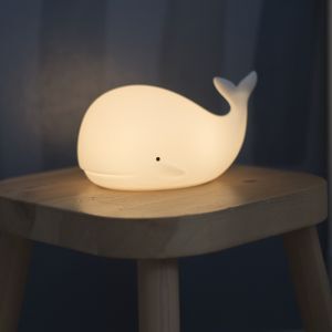 Kunststof kinder nachtlampje wit, Whale, 0,5W, RGBW LED
